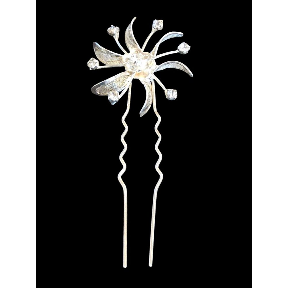 Silver/Crystal Starburst Hair Pin (4 Avail)